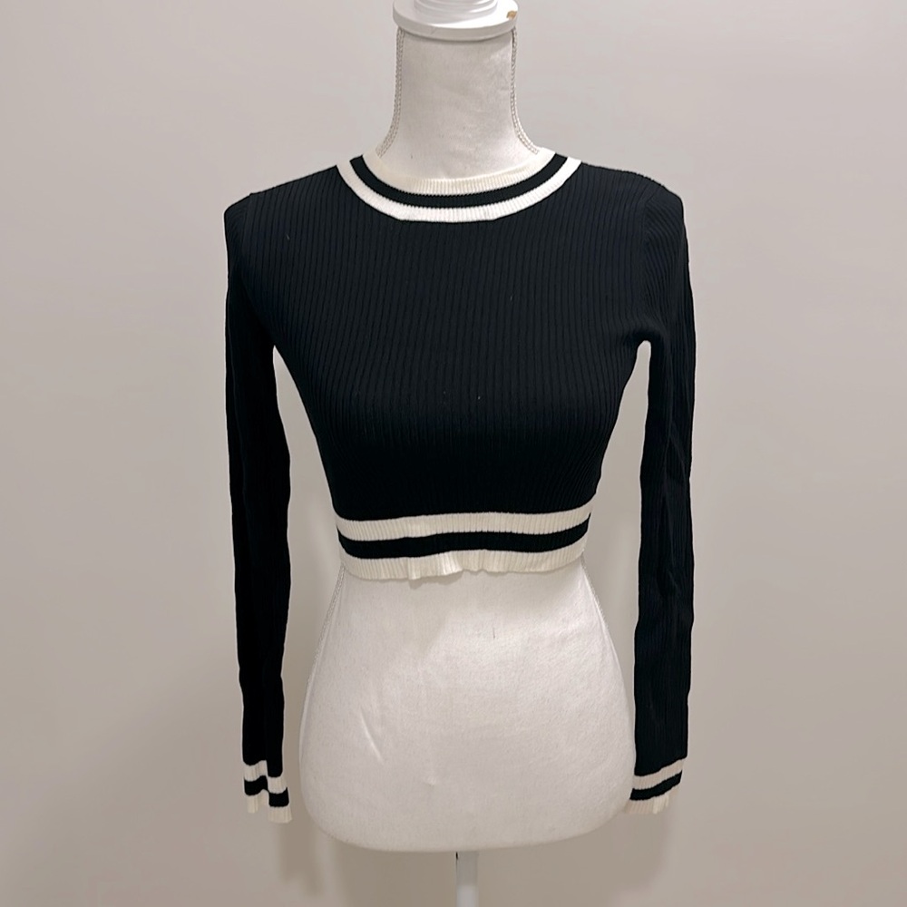 Cropped Ribbed Sweater
